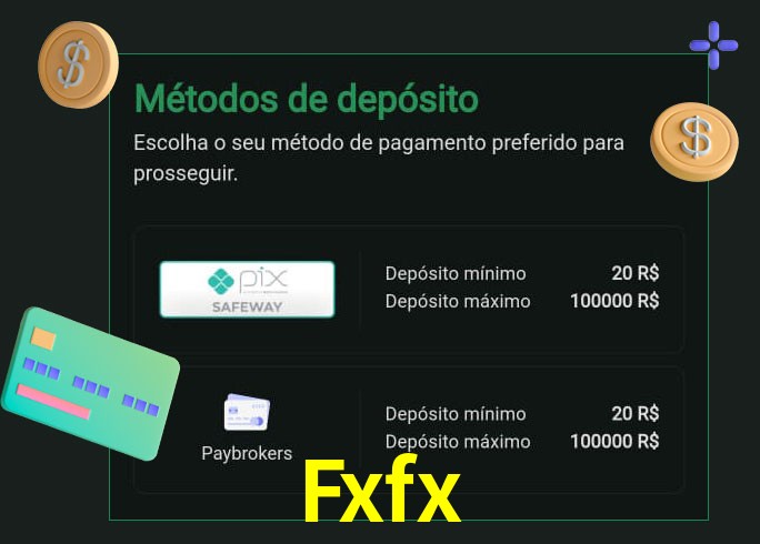 O cassino Fxfx oferece uma grande variedade de métodos de pagamento